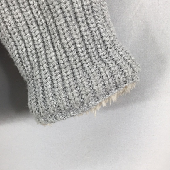 GAP Sherpa Gray Knit Sweater Animal Ears Hoodie Size 12-18M Great Condition - Picture 3 of 12